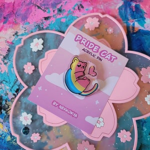 Pride Cat - Pansexual Pride Pin (Acrylic Pin)