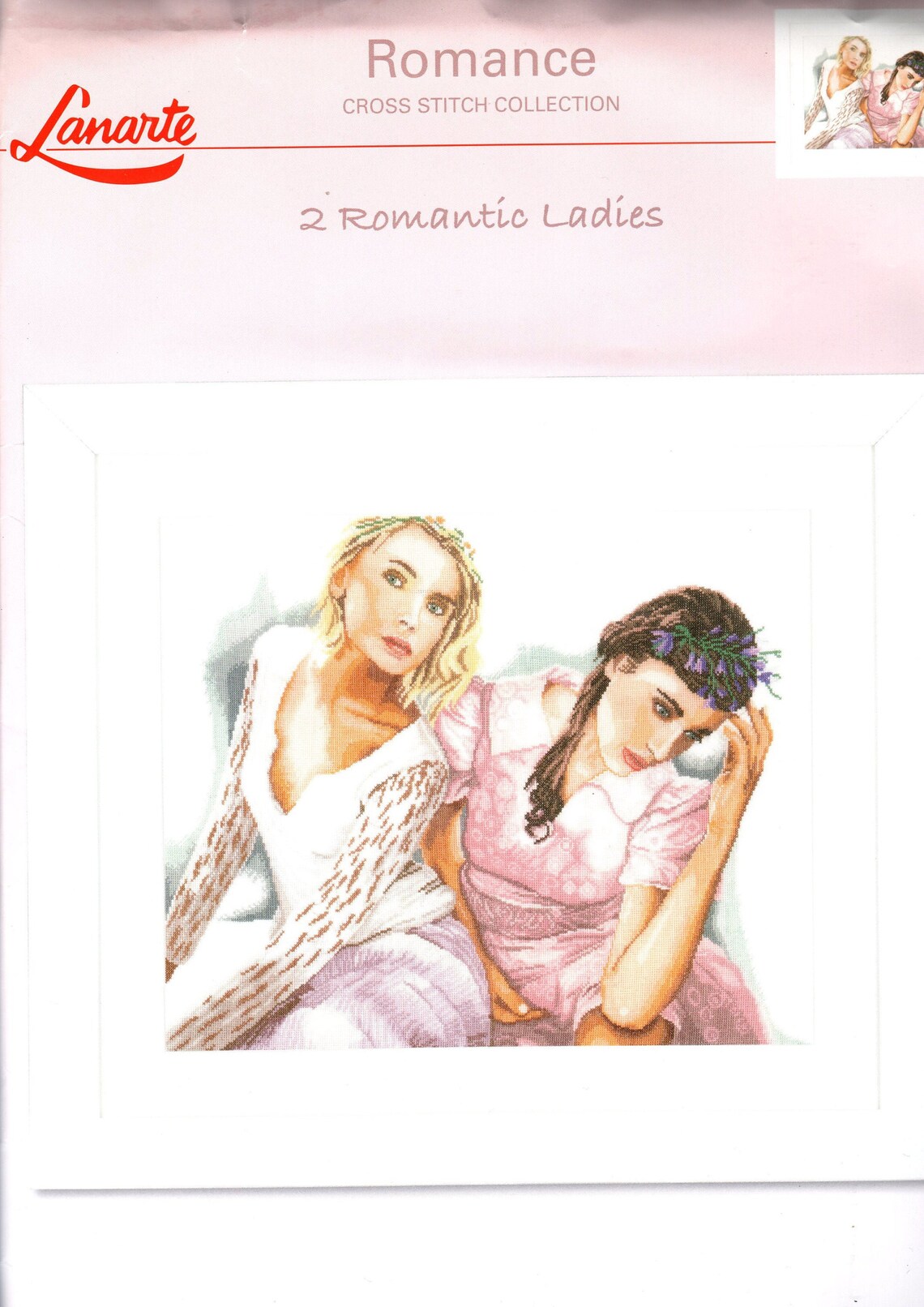 Lanarte Cross Stitch Kit 2 Romantic Ladies 49 X 40 CM Romantic Etsy 日本