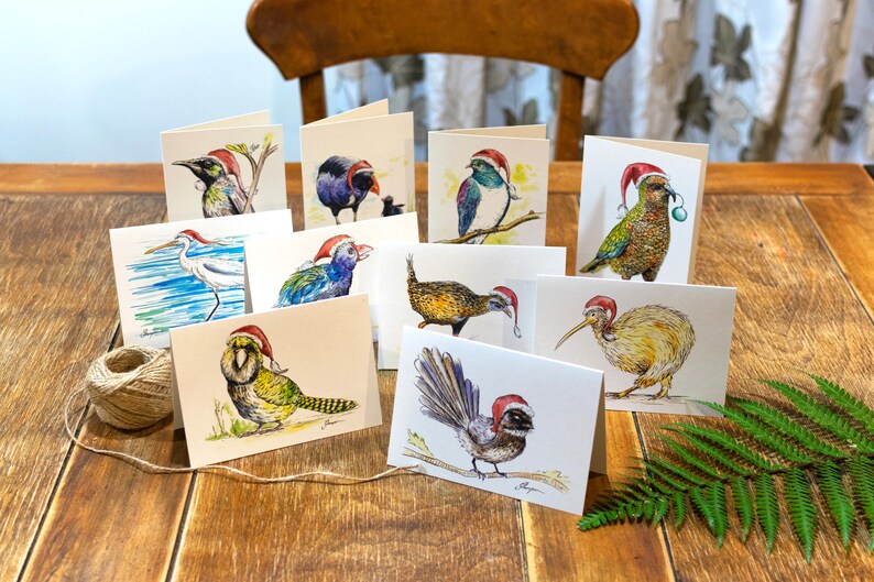 NZ Birds Christmas Cards 10 Pack Etsy