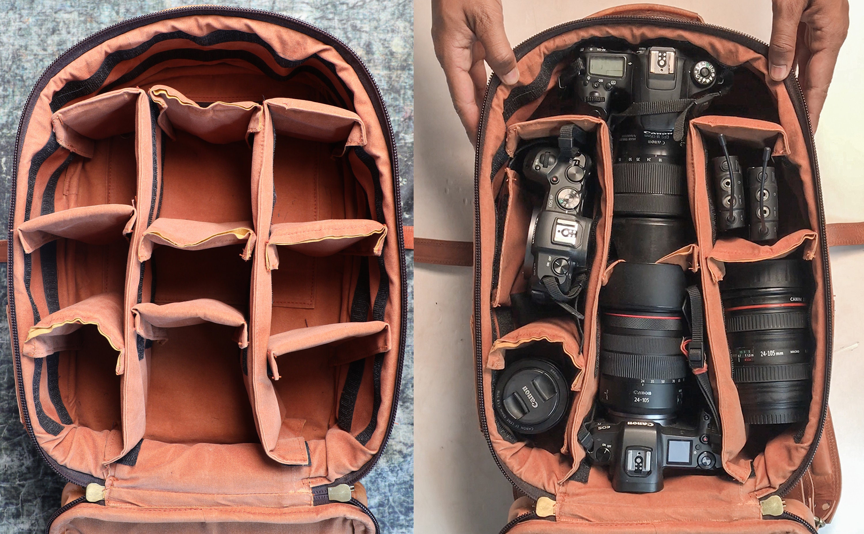Leather Camera Backpack