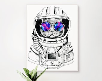 Castronaut - Astronaut - Galaxy - Abstract Art - Unframed