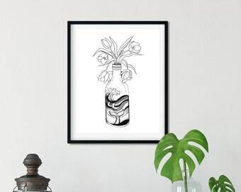 Ocean In A Bottle - Nautical -  Abstract Art - Unframed