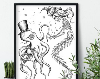 Octopus Garden - Abstract Art - Nautical - Unframed