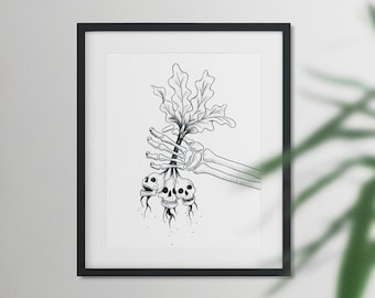 Beets - Skulls - Gardening -  Abstract Art - Unframed