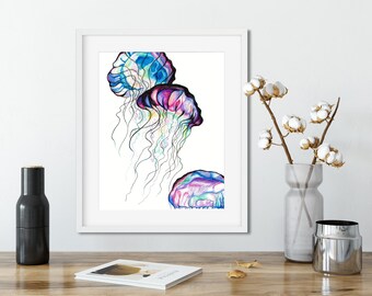 Ecstatic Bliss - Jellyfish - Abstract Art - Unframed