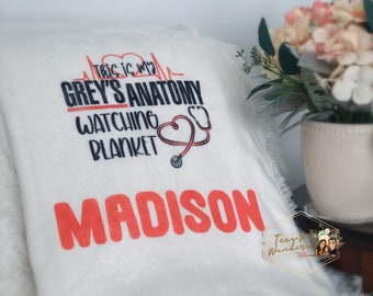 This is My Grey's Anatomy Watching Blanket, Watching Blanket, Binge Watching Blanket, Soft Personalized Blanket Throw Blanket | Couch Throw