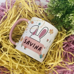 Easter Basket Stuffer for Daughter, Easter Gift 2022, Custom Easter Mug, Personalized Easter Bunny Mug for Kids,  Teacher Gift Easter Idea