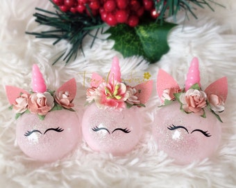 Unicorn Ornament Personalized,Cute Personalized Unicorn Ornaments, Handmade Unicorn Baubles, Miniature Unicorn Ornament Set, Christmas Decor