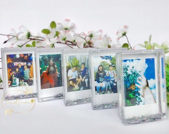 Personalized Polaroid Photo Block | Custom Snow Globe with Picture | Real Polaroid Picture Photo Frame| Gift Ideas Polaroid | Gift for Her