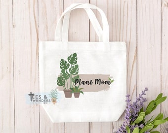 Reusable Canvas Plant Mom Tote Bag, Gift for Plant Lover, Plant Mom Tote Bag, Gift for Her, Plantita Gift, Reusable Washable Tote Bag