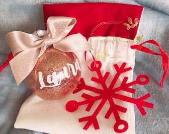 Drawstring Christmas Gift Bag for Ornaments, ORDER ADD ONS , Christmas Bag Personalized, Drawstring Bag Personalized