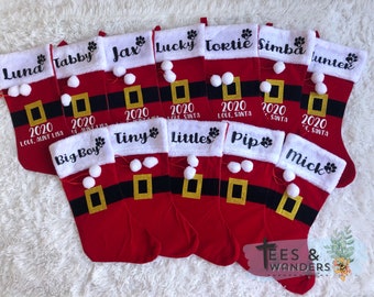 Pet Christmas Stocking with Custom Name, Personalized Pet Christmas Stockings, Puppy and Kitty Christmas Stockings, Holiday Stockings 2025,