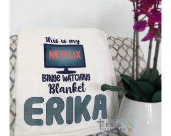 This is My Netflix Watching Blanket , Binge Watching Blanket, Personalized Blaket, Funny Blanket ,  Throw Plush Blanket