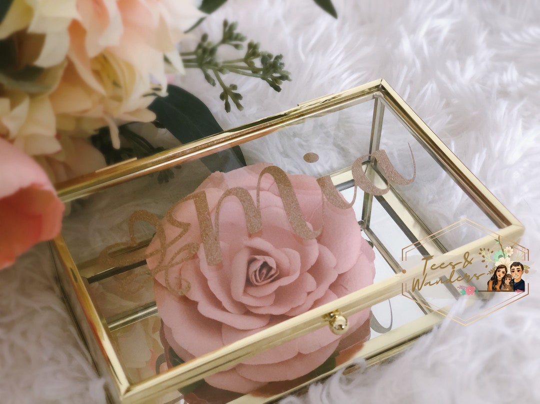 Personalized Glass Jewelry Box for Bridesmaids Baptism and Etsy