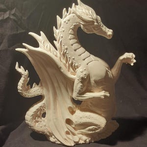 Fire Dragon Unpainted Ceramic Bisque