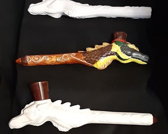 Glazed Dragon Pipe Ceramic Bisque