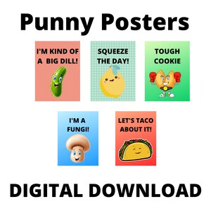 Punny Posters - Perfect for a gift or to decorate your kitchen.