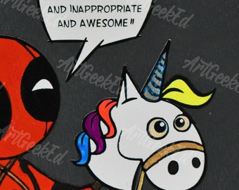 Death-pool | Deadpool inspired | Unique, handcrafted wall art