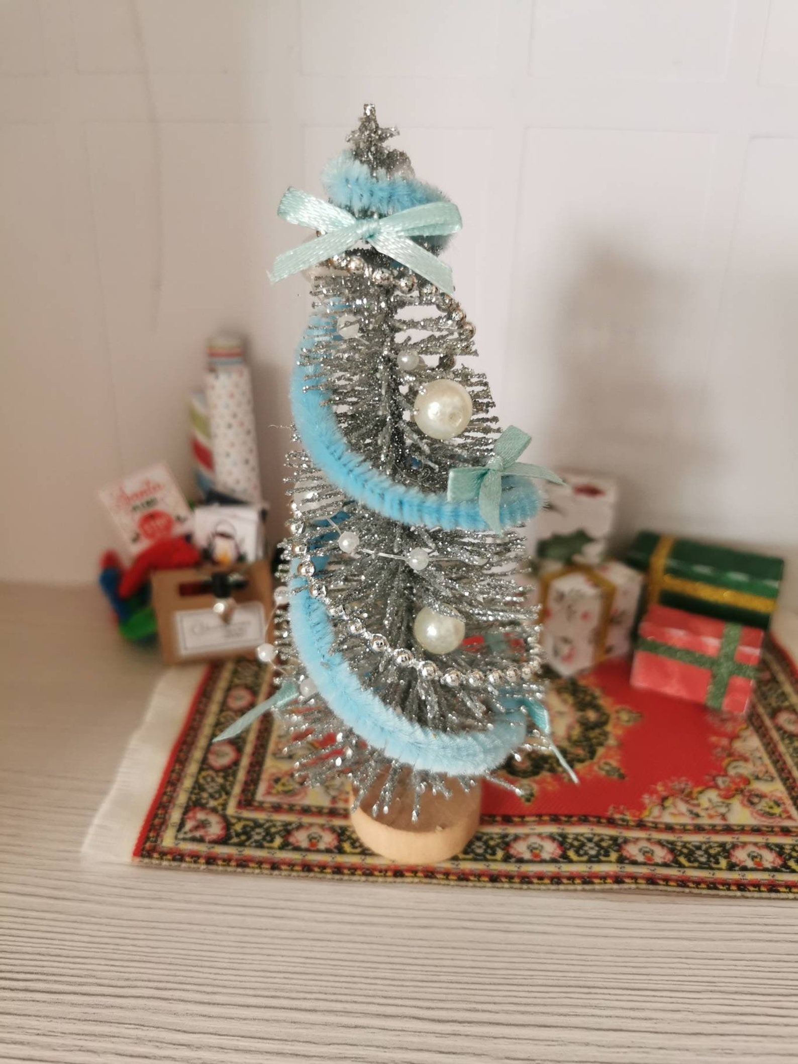 Silver White & Blue Christmas Tree DOLLS HOUSE 112th Scale Etsy UK