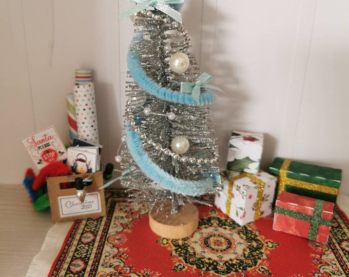 Silver White & Blue Christmas Tree DOLLS HOUSE 112th Scale Etsy UK