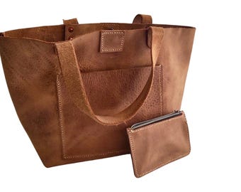 Handmade Leather Tote Bag | Full-Grain Italian Cowhide