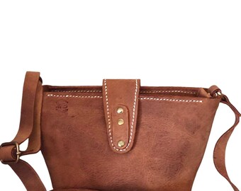 Handmade Leather Crossbody Bag | Italian Full-Grain, Everyday Tote