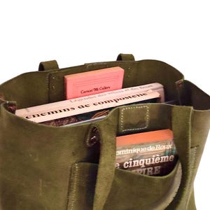 Echt Leder Tasche - Handgemacht - Minimalistisches Leder - Pflanzlich gegerbtes Leder - Vollnarbenleder - Tote Bag - Crossbody - Damen - Top Griff