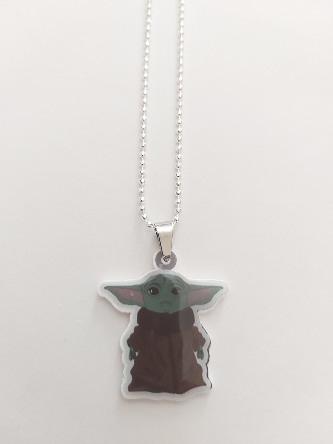 Baby Yoda Necklace With Adjustable 20 Ball Chainb22b6 Etsy