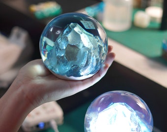 Lámpara de cristal de montaña de resina: lámpara de escritorio hecha a mano