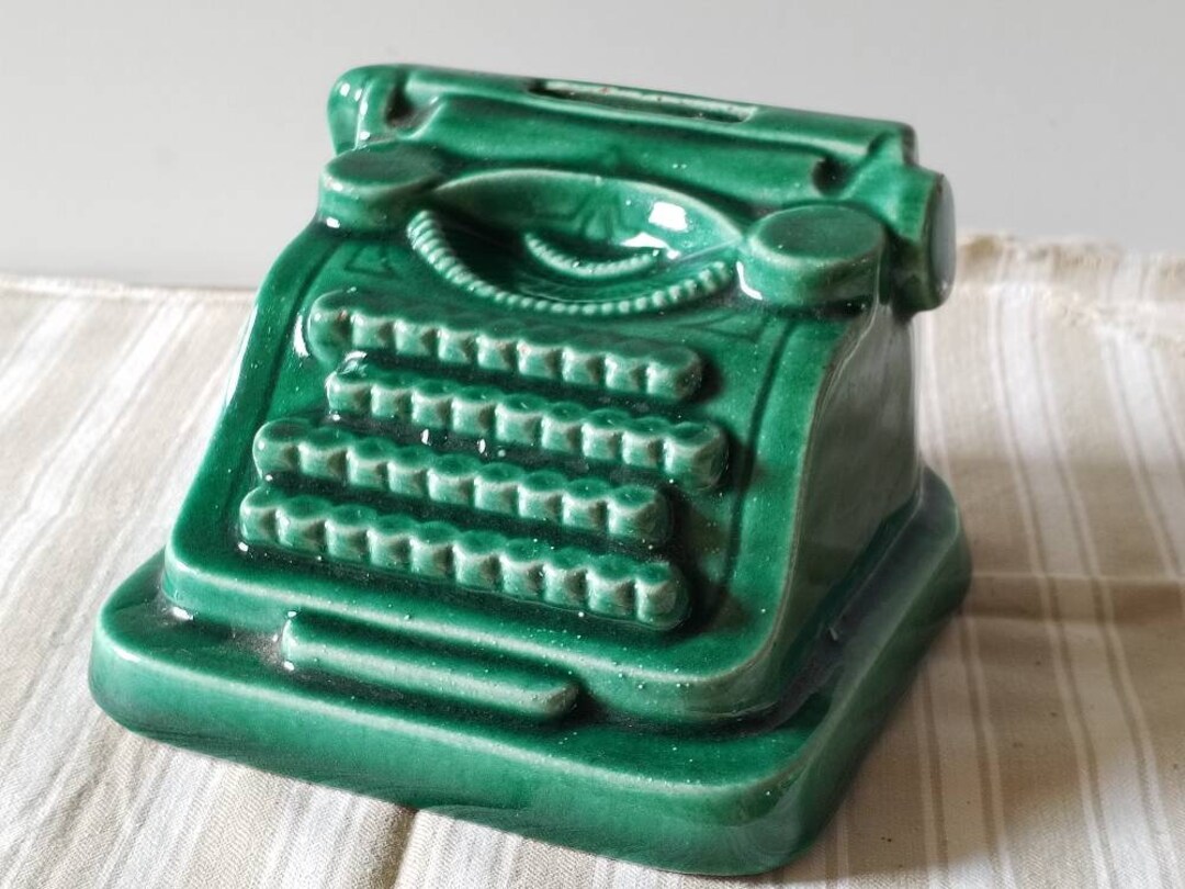 Vintage Smash Money Box Mid Century Ceramic Typewriter Etsy UK