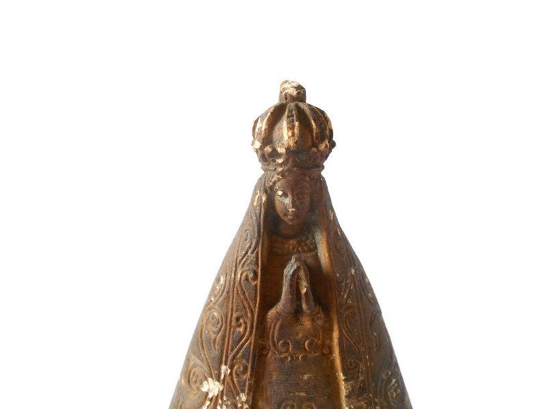 Antique Virgin Mary plaster statue Our Lady of Luján Buenos image 7
