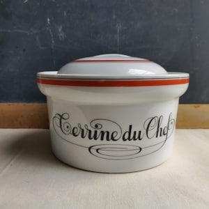 French vintage Terrine du Chef by Porcelaine d&#39;Auteuil, 1960s tableware, made in France