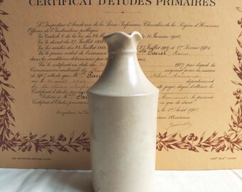 Scottish Portobello pottery, antique stoneware ink bottle, Edinburgh 1900s