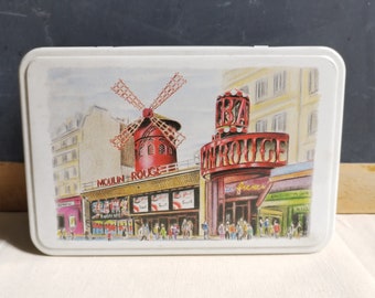 Moulin Rouge Paris, vintage French tin box, slow gifting, Valentine gift box