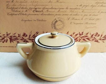 Mid century sugar pot, French retro kitchen ware, little foodie gift idea, 1950s 1960s