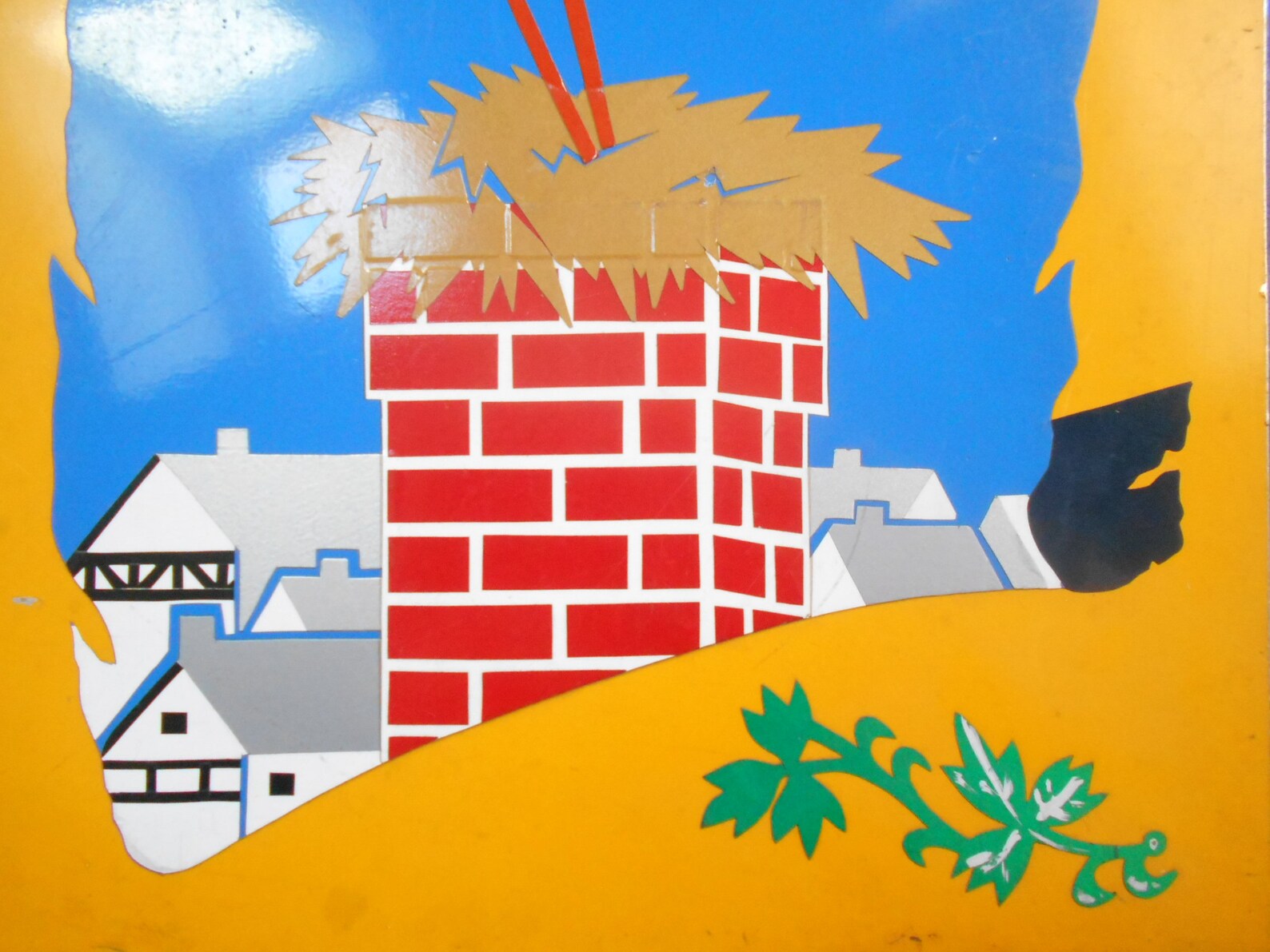 French Vintage Wall Decor Plaque With a Stork Nesting on a Etsy