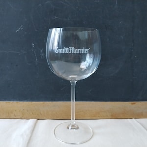 Large liqueur and cocktail glass, vintage Grand Marnier advertising glass, 8.30 &quot; tall