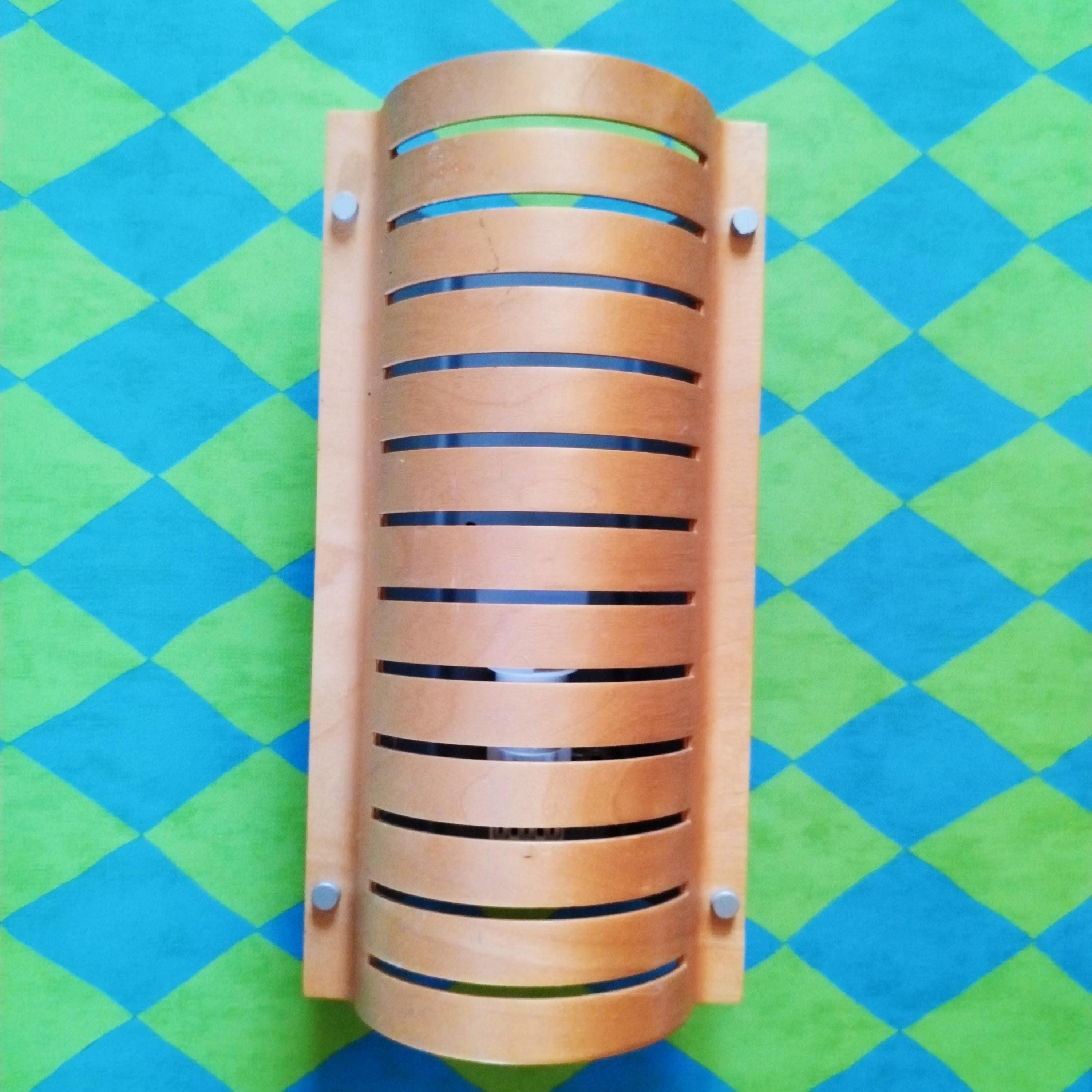 IKEA vintage wall sconce STRIMMA, Scandinavian modern design wood lamp, 1990s MODEL V9907