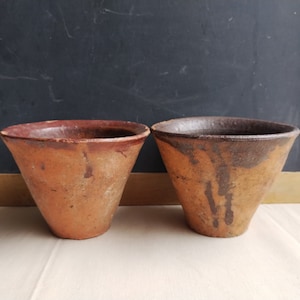 Chunky old resin pots, antique terracotta pottery, primitive French country decor