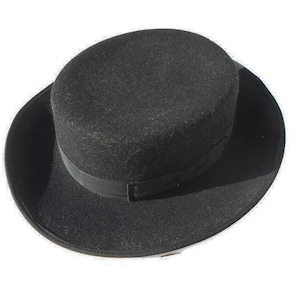 Vintage hat, black wool felt DELTA hat in jazzy style, gift for her