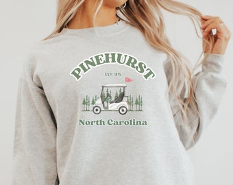 Pinehurst Sweatshirt, Golf Cart Sweater, Gift For Golfer, North Carolina Pullover, Warm and Cozy Crewneck, Unisex