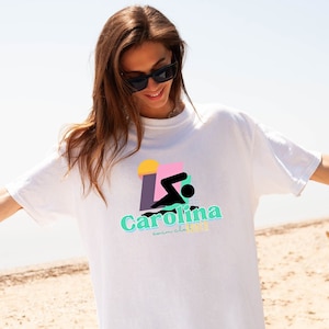 Carolina Beach Retro Swim Club Shirt North Carolina Beaches Tee Relaxed Fit Comfort Colors