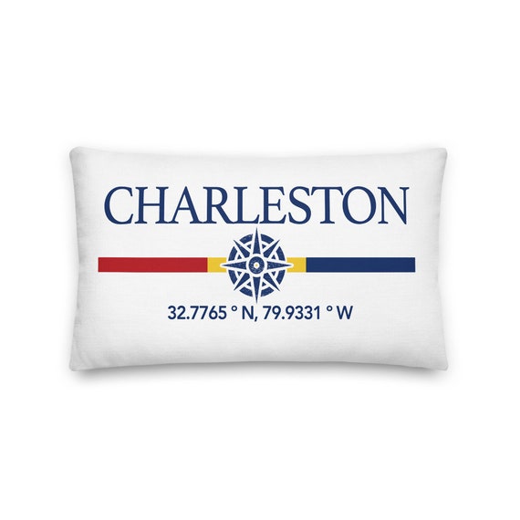 Charleston South Carolina Nautical Throw Pillow Charleston Etsy