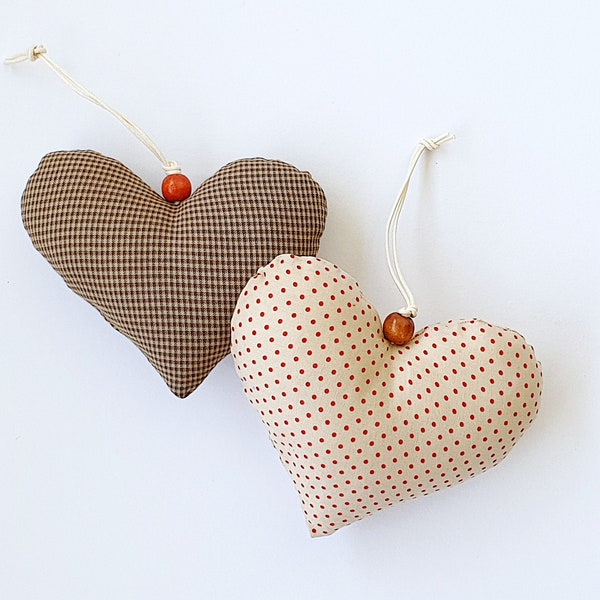 Hearts for decor, stuffed hearts, vintage hearts, handmade, cute vintage decor, shabby chic