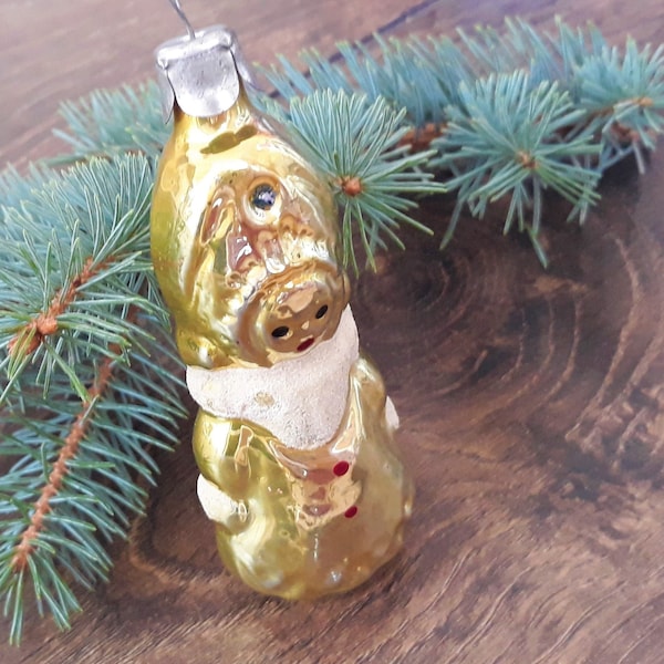 Girl Antique glass Christmas ornaments, Christmas glass ornaments, 1970s Christmas, vintage Christmas, soviet Christmas tree glass ornament