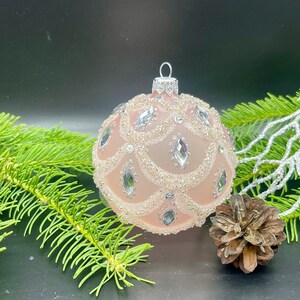 Décoration de Noël rose, décorations en verre soufflé, décoration de Noël, décorations pour la maison, décoration de paillettes en verre au mercure
