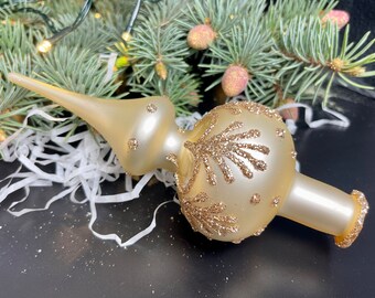 Beige christmas tree topper for christmas tree holiday decoration christmas ornaments glass ornament tree home decor family christmas gifts