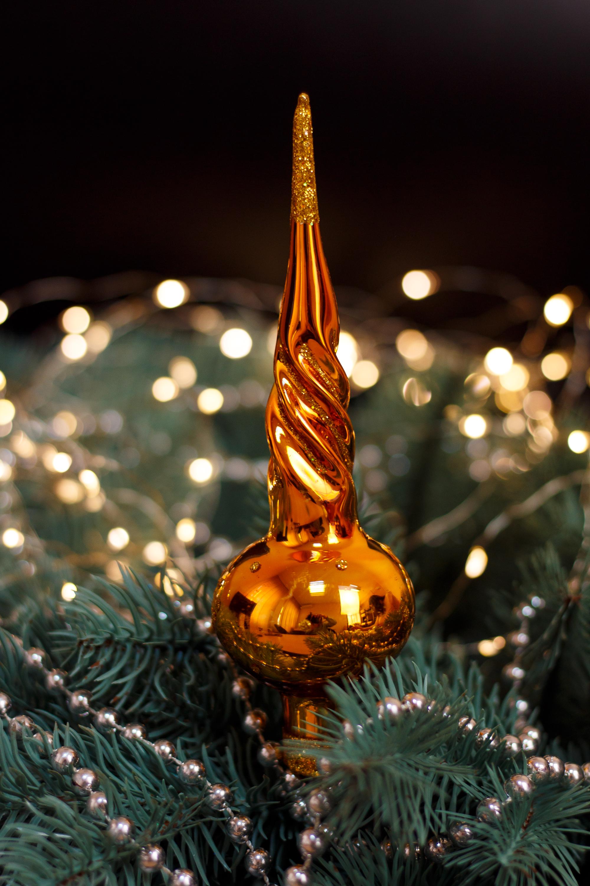 オールドポパイ　オーナメント　飾り クリスマスガラスツリートッパー 18 cm (7インチ)、ヴィンテージツリー