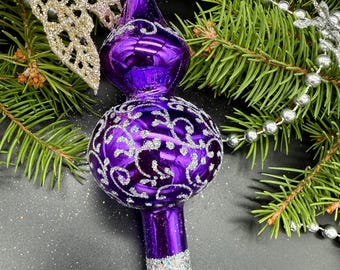 Cimier De Sapin De Noël En Verre Violet - Décoration Sommet Arbre 26 Cm, Topper élégant Pour Intérieur - 5