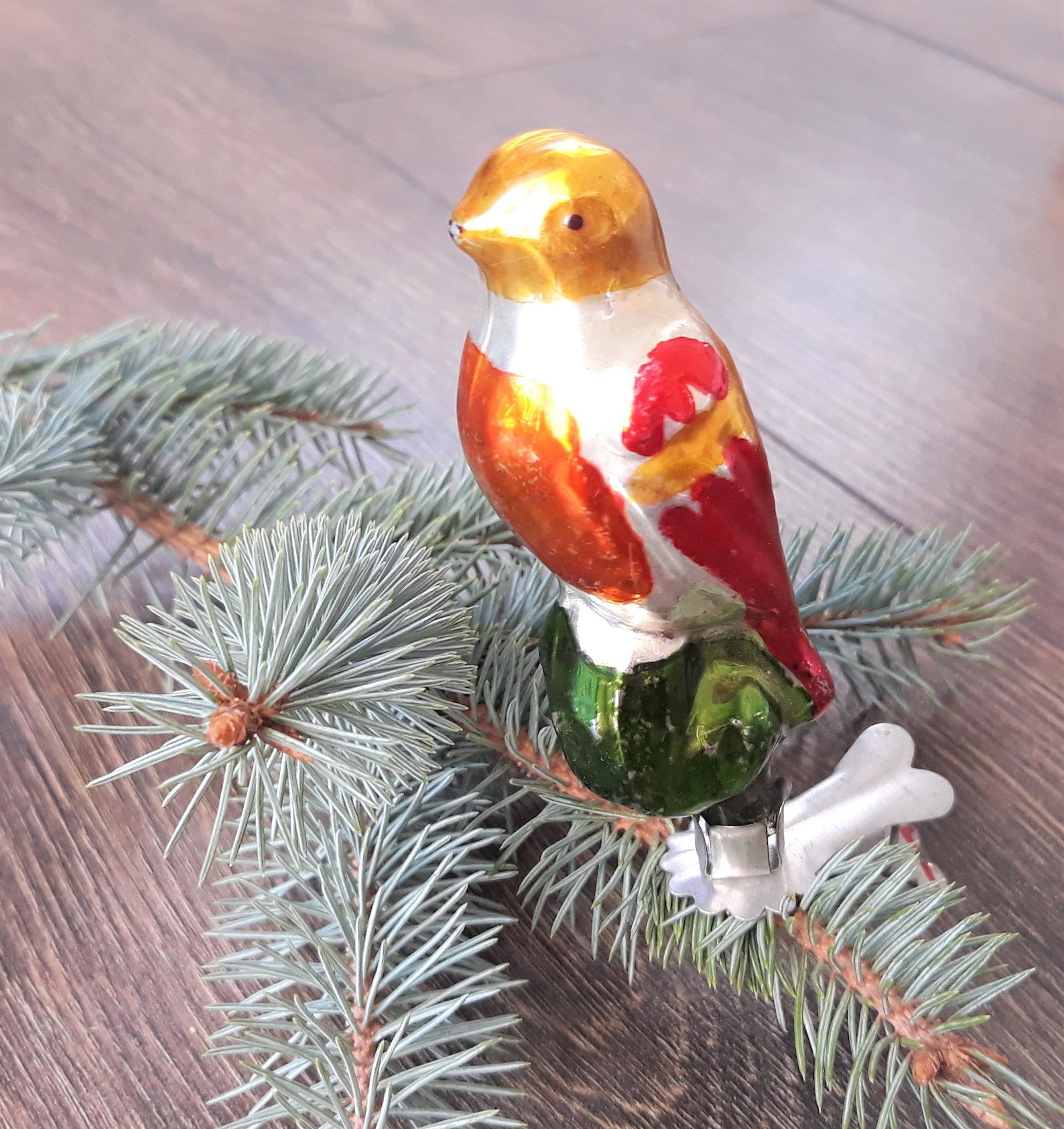 Bird Christmas Glass Ornaments Vintage Christmasretro Etsy